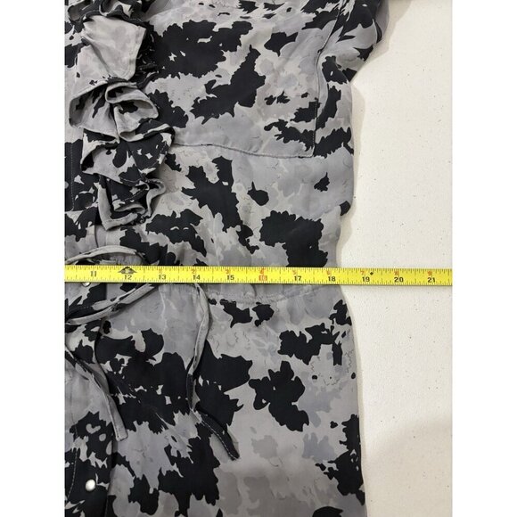 Joie Claude Ruffle Mini Dress Silk Grey Women Medium - Picture 13 of 14